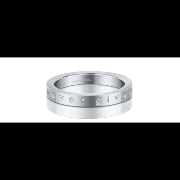NWT MantraBand Never Give Up Silver Necklace/Ring - Picture 3 of 4